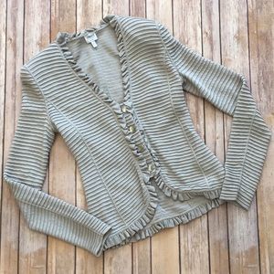 ARMANI COLLEZIONI taupe ruffle blazer (6)